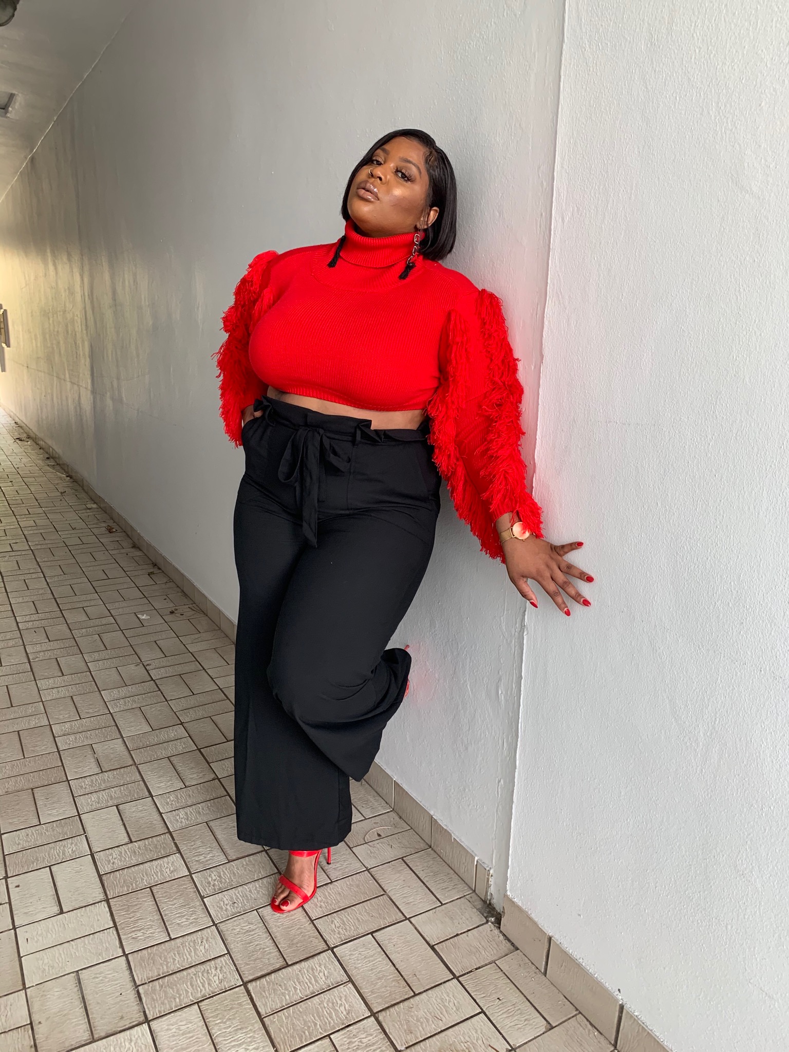 plus size paperbag pants